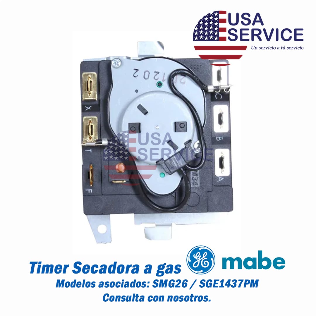 Timer secadora - 234D1295P010 - WW02F0P658-F - General Electric/MABE - Repuesto línea blanca USA Service