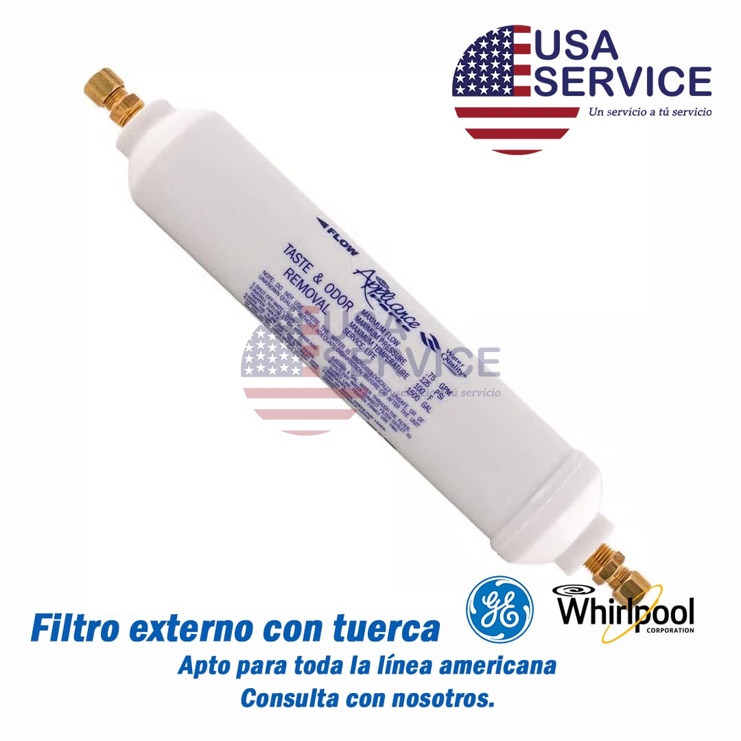 Filtro externo con tuerca de Bronce - Línea americana - TODAS LAS MARCAS - Repuesto línea blanca USA Service